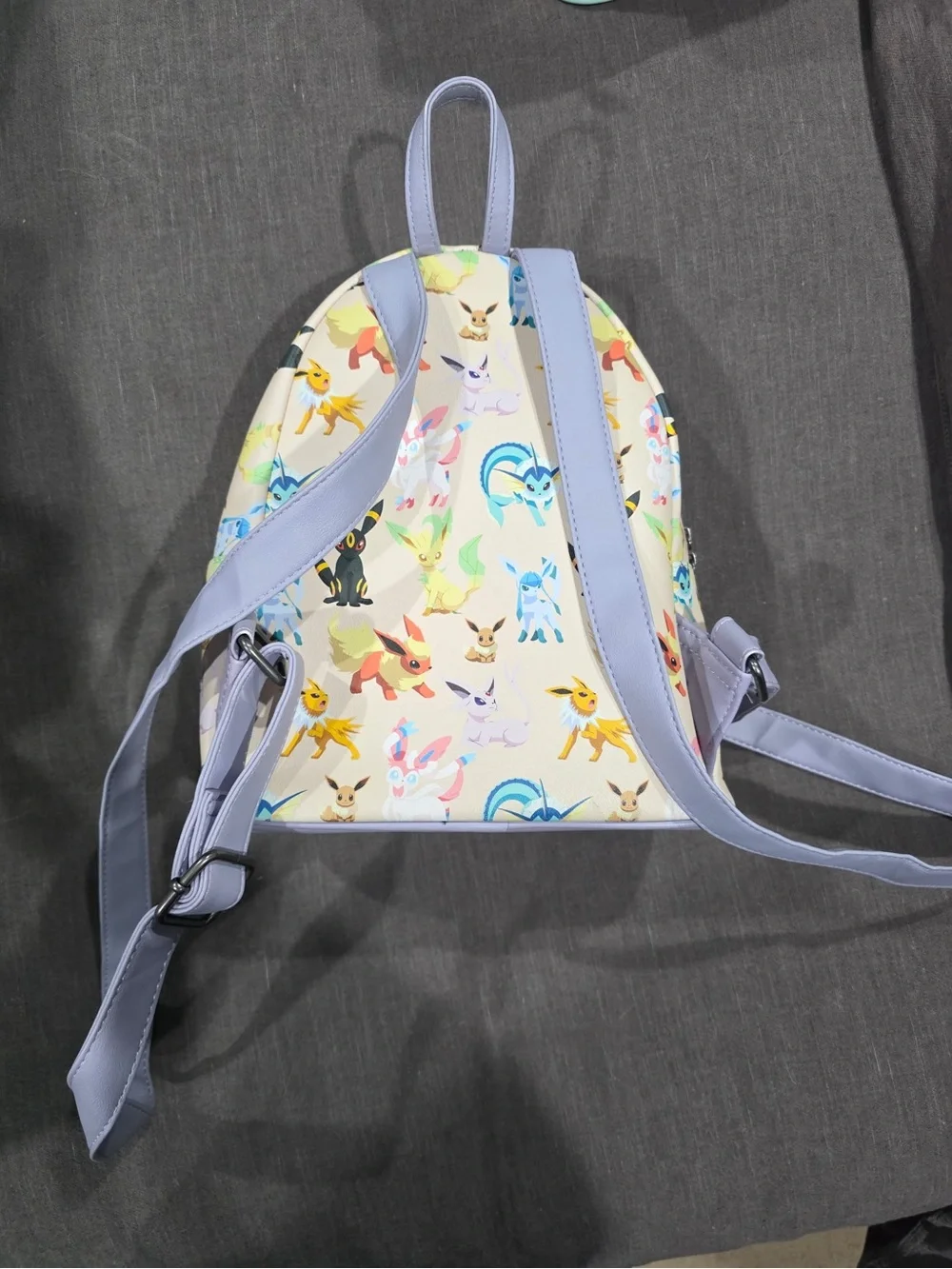 💜🤎Loungefly Eevee Eeveelution Mini Backpack - Cream with Multicolor Characters